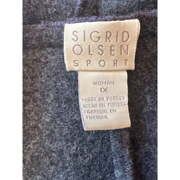 Sigrid Olsen Sport Womens 1X Wool Blend Purple Jacket With Pockets - Picture 2 of 5